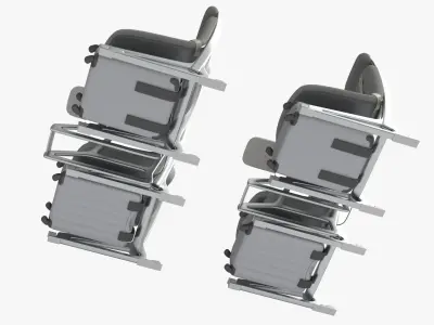 Modular Aircraft Seats with Minimal Frame Grey 3D model