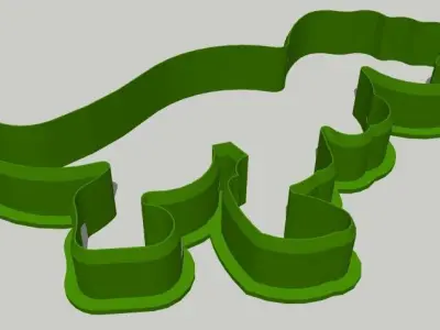 Dinosaur with bones Cookie Cutter 3D print model