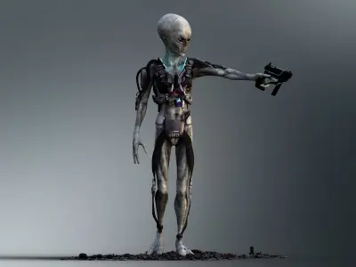 Sci Fi Alien Low-poly 3D model