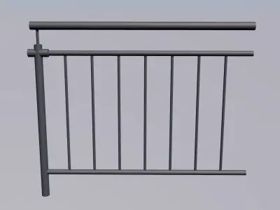 Fence seamless game-ready Low-poly 3D model
