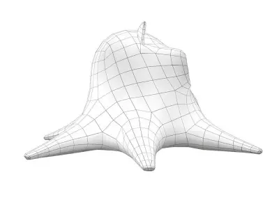 Dumbo Octopus Animated Cartoon  Low-poly 3D model