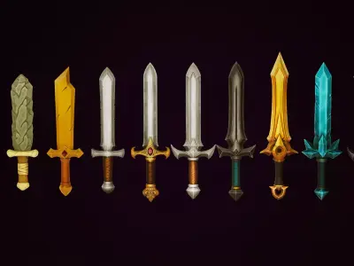 Medieval Sword Set - Game Ready Weapons Low-poly 3D model