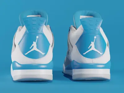 Jordan 4 Military Blue Low-poly 3D model