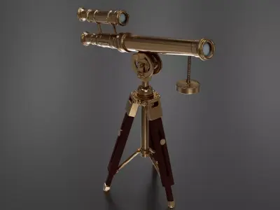 Cartoon Antique Telescope 3D print model