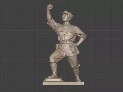 Military sculpture warrior  military battle war hero  soldier 3D print model 31