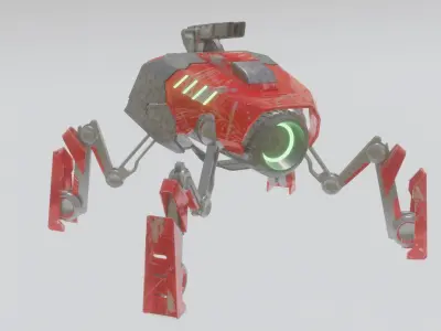 Battle Mech robot Low-poly 3D model