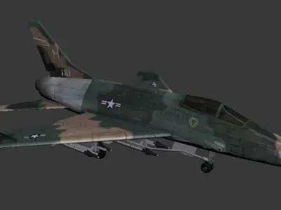 North American F-100 Super Saber Free low-poly 3D model
