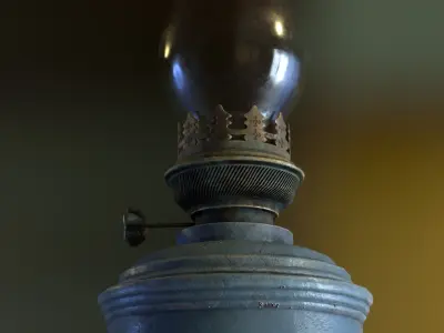 Old Kerosene Lamp 4K Low-poly 3D model