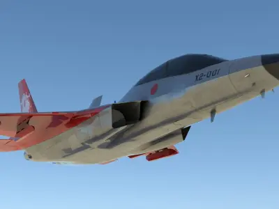 Mitsubishi X-2 Shin Shin Low-poly 3D model