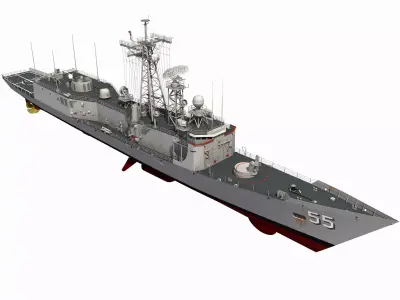 OLIVER HAZARD PERRY CLASS FRIGATE USS ELROD 3D model