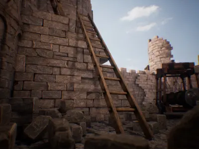 Medieval Siege Engines  11 Assets Low-poly 3D model