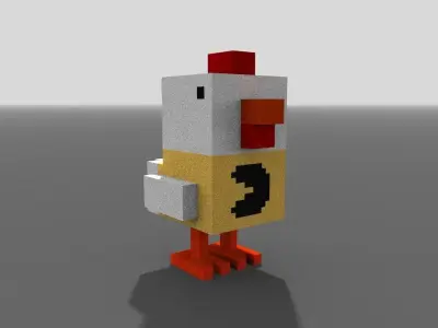 Voxel Pac Chicken Low-poly 3D model