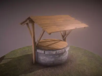 Stone Well Low Poly PBR Low-poly 3D model