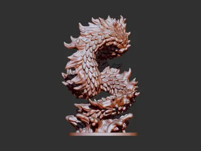 Dragon 3d print model statue 3D model