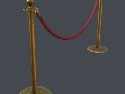 Stanchion and Velvet Rope 3D model purchase