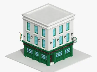 Irish pub building 3D model