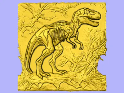 FOSSIL DINO 2 BASS RELIEF  3D model