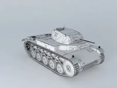 Panzer II -. Panzer II Ausf C (German tank) 3D model