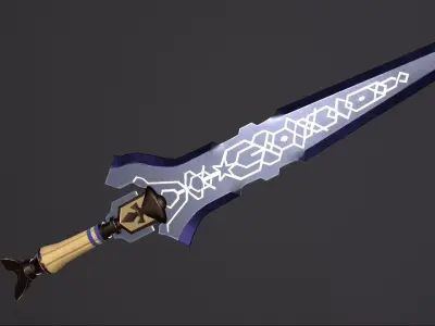 Fantasy Sword Medieval Stylized PBR Low-poly 3D model