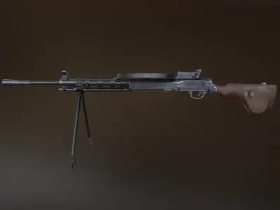 DP-28 Light Machine Gun Low-poly 3D model