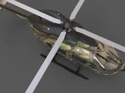 EC145 Military Helicopter Low-poly 3D model