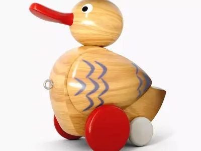 Vintage Wooden Duck Toy 3D model