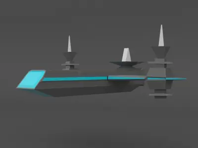 creative spaceship Low-poly 3D model