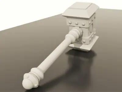 Doomhammer gavel Free low-poly 3D model