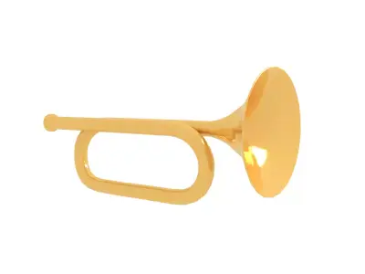 trumpet golden Free 3D model