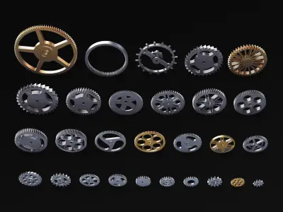 Gears Set v 3 three 3D model