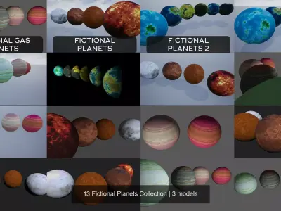 13 Fictional Planets Collection 3D Model Pack purchase