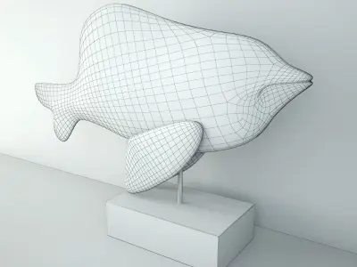Hand-Carved Mango Wood Fish 3D model