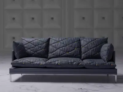 couch sofa with cushions Free 3D model