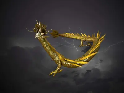 Chinese Dragon Loong Low-poly 3D model