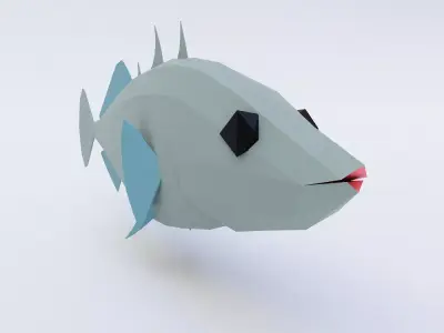 Stickleback fish low poly 3d model  Low-poly 3D model