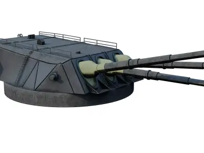 Type 94 naval gun 3D model