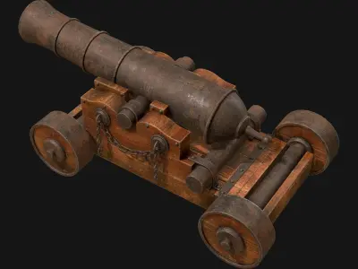 Cannon-4-Old Version Low-poly 3D model