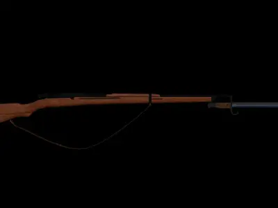 Japanese type38 rifle Low-poly 3D model