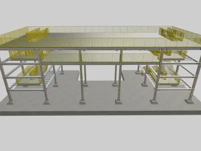 Steel Structure-Tsunami Evacuation Tower-Type-2 Free 3D model