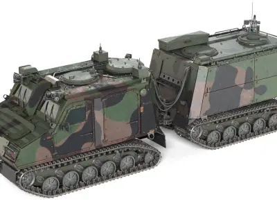 5 Military Vehicles Collection V2 Low-poly 3D model