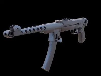PPS-43 gun Low-poly 3D model