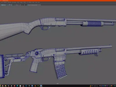 Remington 870 shotguns Low-poly 3D model