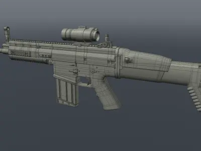 SCAR Rifle 3D model