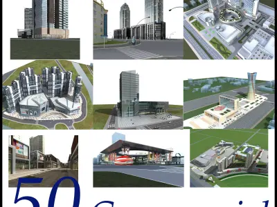 Commercial Building Collection 50 items Vol3 3D model