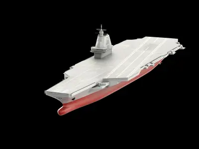 Type 003 Fujian Aircraft Carrier Low-poly 3D model