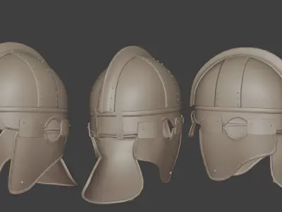 Late Roman ridge helmet Low-poly 3D model