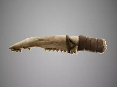 Bone Knife Low-poly 3D model