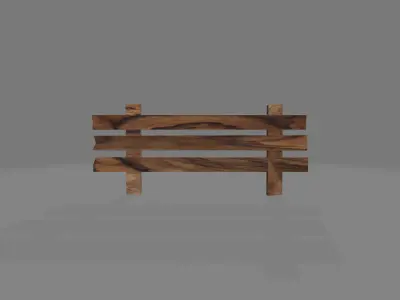 Wood Fence Free low-poly 3D model