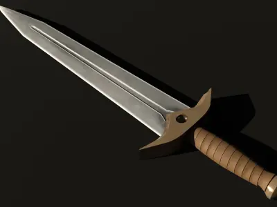 LowPoly Medieval Short Sword GameReady Weapon Free low-poly 3D model