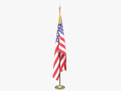 American Flag V2 3D model